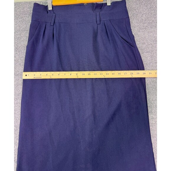 Sweet Salt Navy Pencil Midi Skirt Size 10 Modest Fit Back Vent Fully Lined - Picture 4 of 10